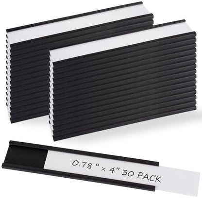 Realth C Channel Magnetic Label Holders 0.78" x 4" 30 Pack - size: 0.78'' x 4'', style: 30 Pack