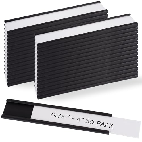 Realth C Channel Magnetic Label Holders 0.78" x 4" 30 Pack - size: 0.78'' x 4'', style: 30 Pack
