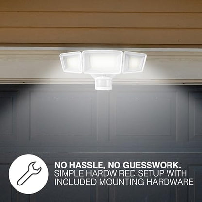 Sylvania 23W Security LED Light with Motion Sensor, Hardwired, 3500 LMS, Wet Rated, 5000K, Daylight - 1 Pack (67425) - color: White, style: 23W Motion Sensor