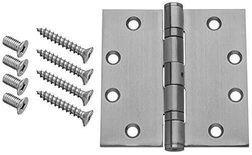 Dynasty 4-1/2" x 4-1/2" Ball Bearing Door Hinge, Stainless Steel, 3-Pack