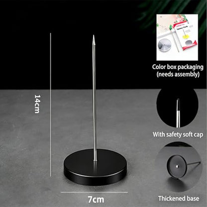 4Pcs Desk Receipt Holder,Bill Fork Ticket Spike,Restaurant Memo Holder - color: Black