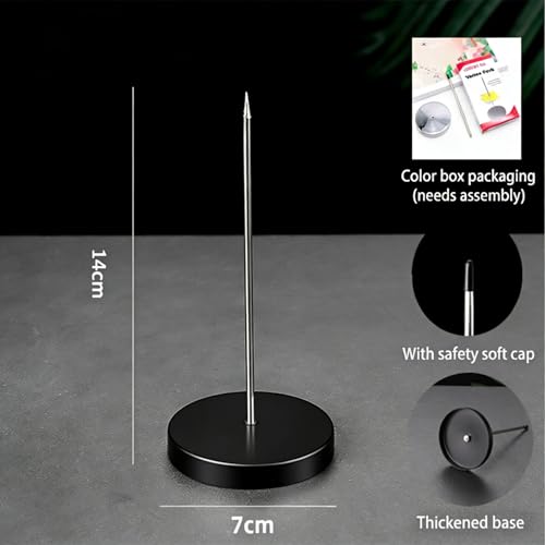4Pcs Desk Receipt Holder,Bill Fork Ticket Spike,Restaurant Memo Holder - color: Black