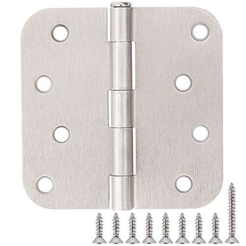 TDCHINGES 12 Pack Door Hinges 4 Inch Brushed Nickel 5/8" Radius Interior - color: Satin Nickel-4 in, size: 12 Pack
