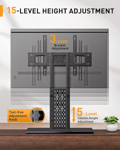 Perlegear Universal TV Stand Legs for 42-90 inch TVs with Pegboard Storage - size: 42-90 Inch