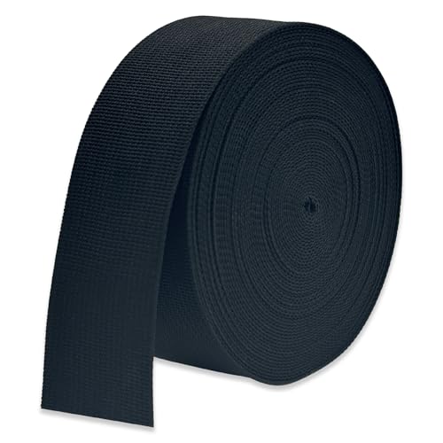 2" Black Wide Webbing Straps 12yd for Lawn Chair,Bag &Sewing - color: Black 01