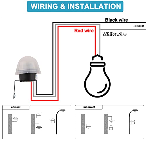 Auto On Off Photocell Night Light Switch Photoswitch Light Sensor Switch (1PC AC/DC 12V 10A) - color: 1PC ROUND, size: AC/DC 12V