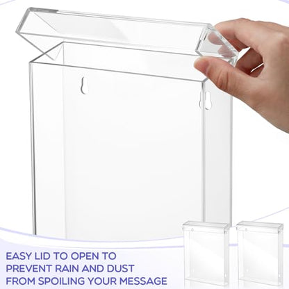 4 Pcs Outdoor Brochure Holder Flyer Box Wall Mount 8.5 X 11'', Clear - color: Clear