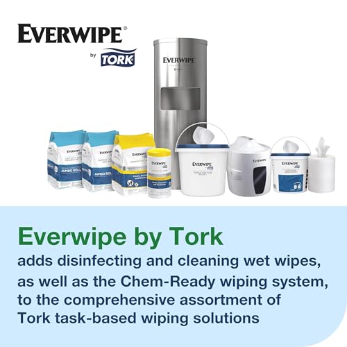 Everwipe by Tork Disinfectant Wipe Jumbo Rolls White, 2 x 800 wipes, 192821