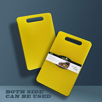 Fotouzy Plastic Utility Cutting Board with Handles, Food Safe PP Material, Dishwasher Safe, Thick Chopping Board, Large Size, Easy Grip Handle, for Kitchen (White) - color: White