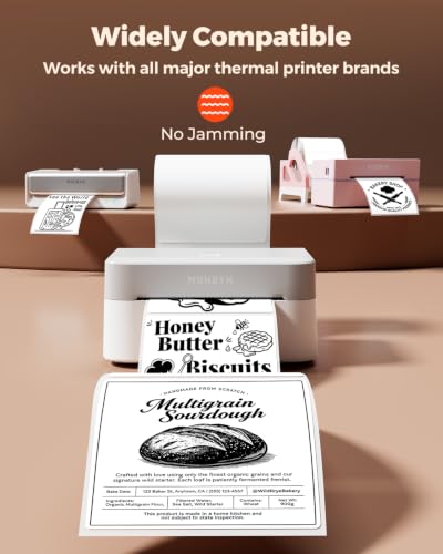 MUNBYN 4x4 Thermal Labels, 500 Sheets/Roll, White - color: White, size: 4x4"