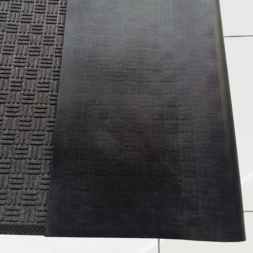 ULTRALUX Indoor Outdoor Rubber Scraper Door Mat, Non-Slip 31” x 47” Dark Gray - size: 2'7" x 3'11" (Rectangular)