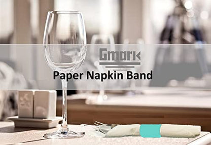Gmark Self-Adhesive Mint Paper Napkin Bands (2500 Count) - 4.25 x 1.5 Inch Professional Napkin Rings - Self-Sealing Disposable Silverware Wrappers for Restaurants & Formal Events GM1104 - color: Mint