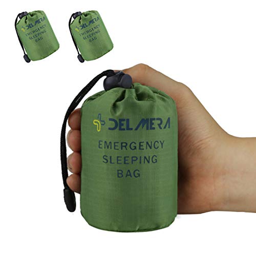 Emergency Sleeping Bag, Lightweight Survival Sleeping Bags Waterproof Thermal Emergency Blanket, Bivy Sack Survival Gear for Outdoor Adventure, Camping, Hiking, Orange, Green - color: Green- 2 Packs