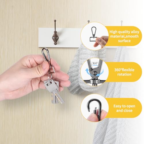 20 Pcs Metal D Ring Swivel Lobster Claw Clasp Snap Hooks Purse Hardware - color: Black, size: 1 Inch