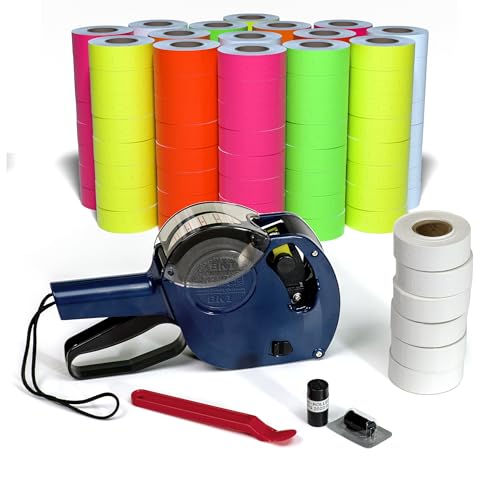 Kenco BK 1 Line Price Gun Kit - Includes 6,000 Labels, 2 Ink Rollers, Label Scraper - 8 Digit Labeler for Pricing, Dating, and Coding (BK-1 KIT 120,000 Labels) - size: BK-1 KIT 120,000 LABELS