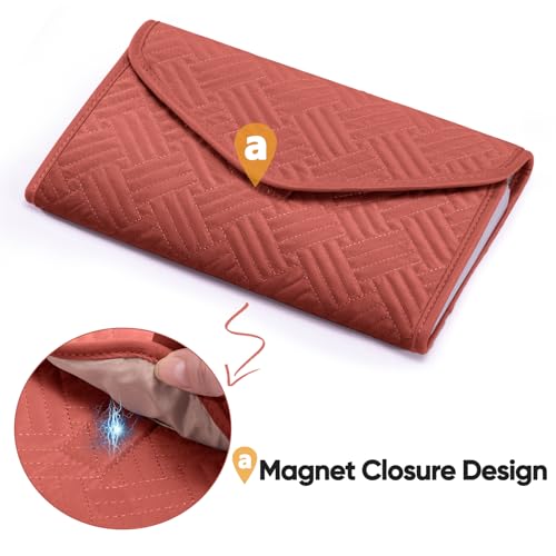Money Organizer for Cash,10x6 Receipt Organizer for Business w/12 Pockets - color: Rosewood, size: 10 x 6"
