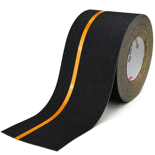 S&X Anti Slip Tape 4in x 60ft Grip Tape for Stairs & Ramps, Reflective - color: Black/Reflective, size: 4" X 60'
