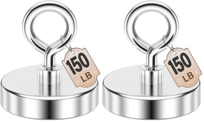 FINDMAG 150 LBS Fishing Magnet, 1.42 Inch Neodymium Pickup Magnet (Pack of 2) - size: 1.42 inches (36mm) (Pack of 2)