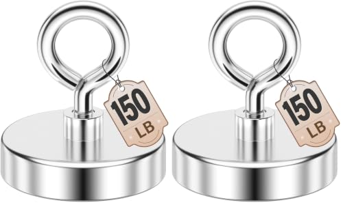 FINDMAG 150 LBS Fishing Magnet, 1.42 Inch Neodymium Pickup Magnet (Pack of 2) - size: 1.42 inches (36mm) (Pack of 2)