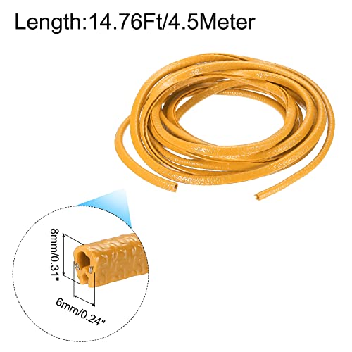 uxcell Edge Trim Orange U Shape Edge Protector Rubber with Steel Clips Fits 1/64"-1/16" Edge 14.76Ft/4.5Meter Length Door Edge Guards - color: Orange, size: 14.76 Ft