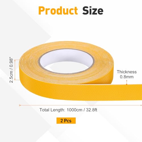 uxcell 2Pcs Rubber Grip Tape, 1"x33 ft Non-Slip Tape with Grip Tape, Yellow - color: Yellow, size: 1 in x 33 ft