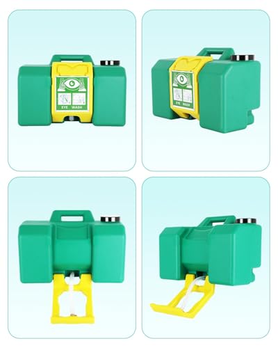 Portable Eyewash Station 8 Gallon, OSHA Approved Eye Wash Station for Wall, Gravity Fed Emergency Eye Wash Station with 15 Minute Flush, Portable Eye Wash Station for Construction Site Lab Garage