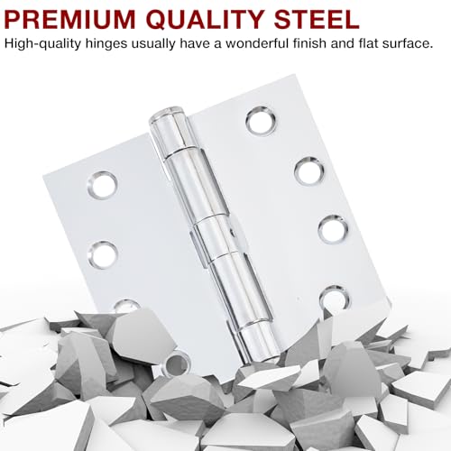 TDCHINGES Heavy Duty Door Hinges 4.5 Inch x 4 1/2" Polished Chrome Square - color: Polished Chrome, size: 1 Pack