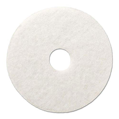 Boardwalk BWK4016WHI Standard Polishing Floor Pads, 16" Diameter, White (Case of 5)