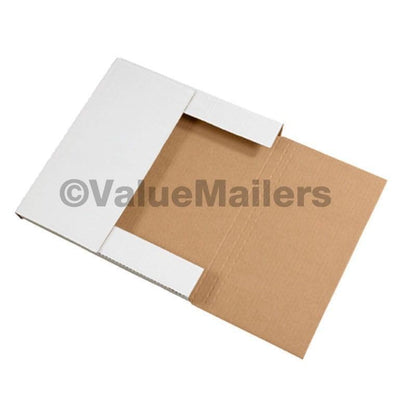 50-12 1/8" x 9 1/8" x 2" White Multi Depth Bookfold Mailer Folding Mailing Book Box Magazine Bookfolds