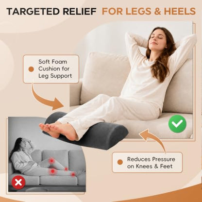 Recliner Foot Pillow, High-Resilience Foam Half-Moon Pillow for Sleeping - color: Grey