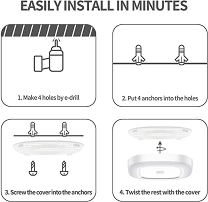 Motion Sensor LED Ceiling Light Battery Operated, Wireless 300LM Indoor - color: Warm White