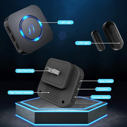SanJie Door Chime Alarm When Open for Kids Safety, Home and Business - color: 4 Sensors + 3 Receivers Black