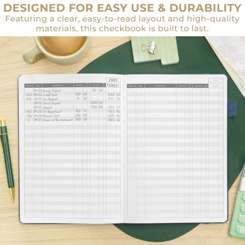 Clever Fox Check Register Book, Checkbook Ledger, 7x10 Mystic Blue - color: Mystic Blue, size: Smaller than A4 (7" x 10")