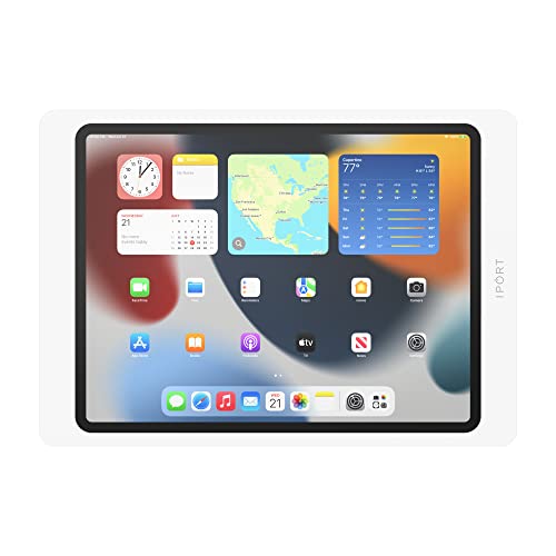 iPort Surface Mount System iPad Wall Mount – Slim & Secure Enclosure for iPad Pro 12.9" (5th Gen) | Built-in PoE Charging | Flush Aluminum Wall Dock for Smart Home & Commercial Use – White - color: White, size: iPad Pro 12.9" (5th gen)