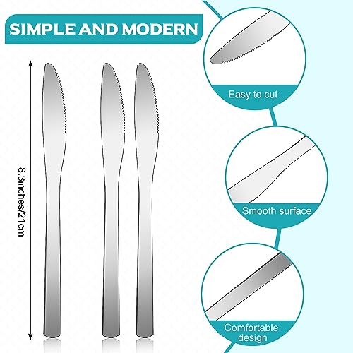 Gisafai 150 Pcs Stainless Steel Dinner Butter Knives Bulk Silverware