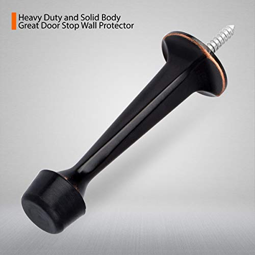 16 Pack Solid Rigid Door Stops - Heavy Duty Door Stoppers Wall Protector with Soft Rubber Tips, Oil Rubbed Bronze - color: Oil Rubbed Bronze, size: 16 Pack