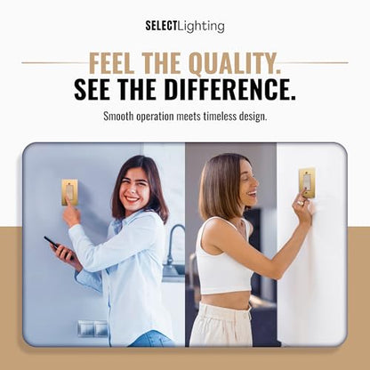 SELECT 1-Gang Solid Brass Wall Plate Cover, Satin Brass Finish - color: Satin Brass, size: 1 Gang, style: Wall Plate