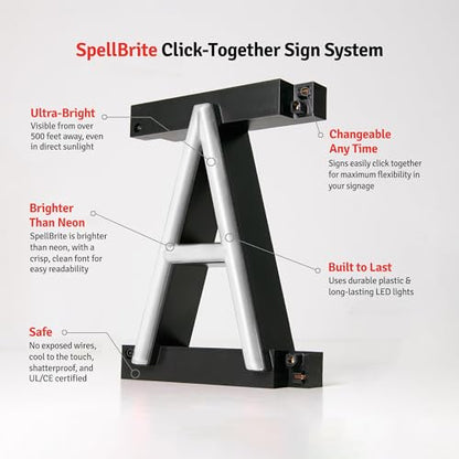 SpellBrite LED Neon DISPENSARY Sign for Business - White, 37" x 6" - color: White, size: DISPENSARY (37"x6.3")