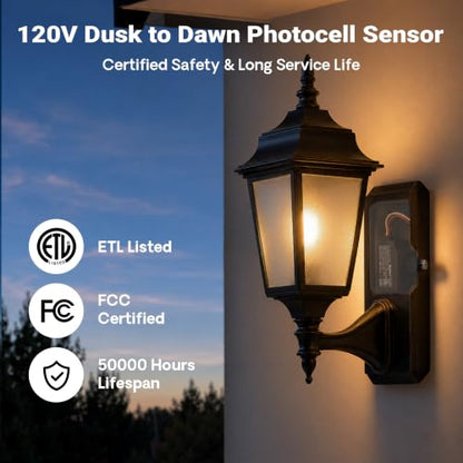 120V AC Dusk to Dawn Photocell Light Sensor, Outdoor Hard-Wired - size: 120V 2 Pack