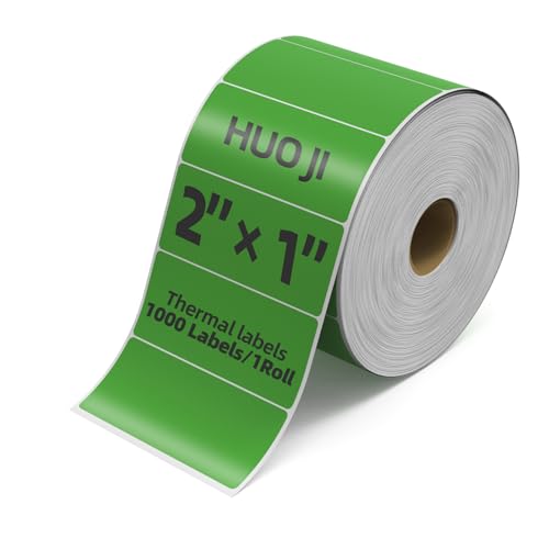 1000 2x1 Thermal Labels Roll, HUOJI Green Shipping Barcode Labels - color: Green, size: 2x1