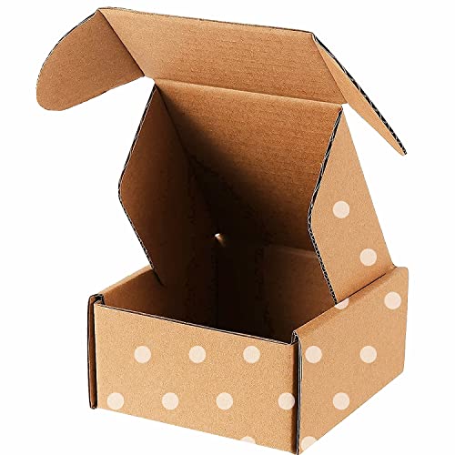 Green Recyclable Cardboard Small Gift Mailer Boxes for Shipping Packaging Craft Gifts Giving Products (Brown, 4 x 4 x 2 Inch) - color: Brown, size: 4 x 4 x 2 Inch