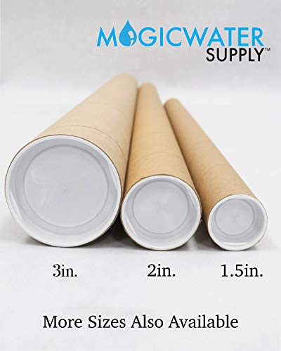 MagicWater Supply 1.5 x 9 Inch Kraft Mailing Tubes with End Cap - 1 Pack