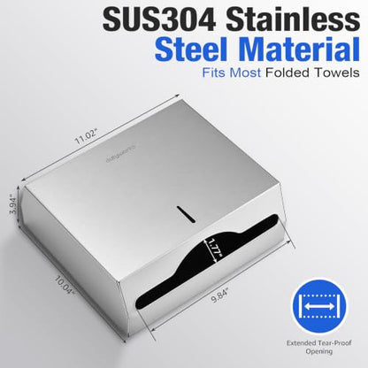 Commercial Paper Towel Dispenser, 304 Stainless Steel - size: 250 C-Fold/300 Multi-Fold