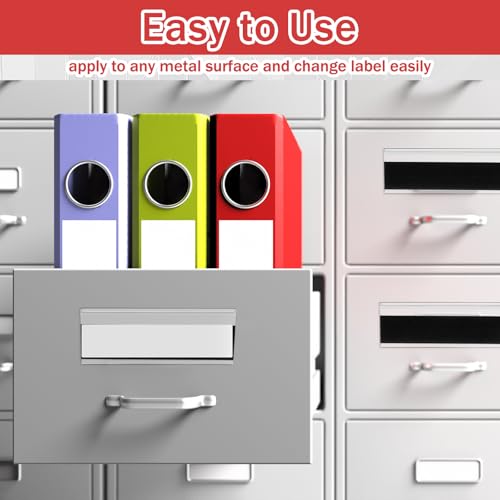 Fainne 50 Pcs Magnetic Shelf Label Holders, 1.25 x 3 Inches - size: 1.25 x 3 Inches