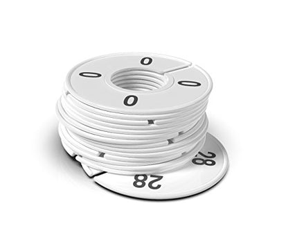 Discount Sizing- Women's Clothing Round Rack Number Size Dividers | 3 of Each Size 0-28 Even | (45 Pack White and Quantities Available - color: White With Black Print