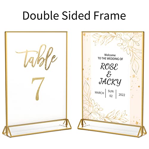 NIUBEE 5x7 Acrylic Sign Holder, Picture Frame, Wedding Table Numbers, 6pack - size: 5x7", style: Vertical
