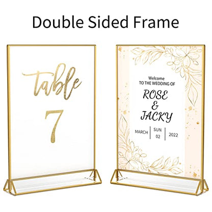 NIUBEE 5x7 Acrylic Sign Holder, Picture Frame, Wedding Table Numbers, 6pack - size: 5x7", style: Vertical