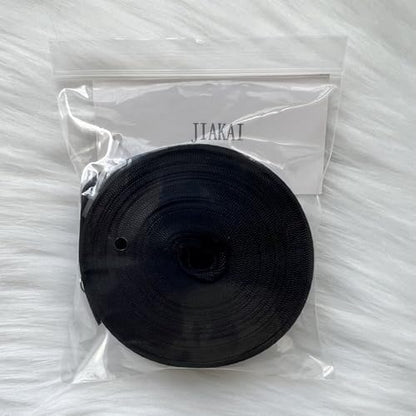 JIAKAI 1 Inch Wide 10 Yards Nylon Webbing Strap，Polypropylene Straps for Bags, Hammocks, Outdoor Climbing and DIY Making Luggage Strap, Pet Collar, Backpack Repairing（Black） - size: 1Inch