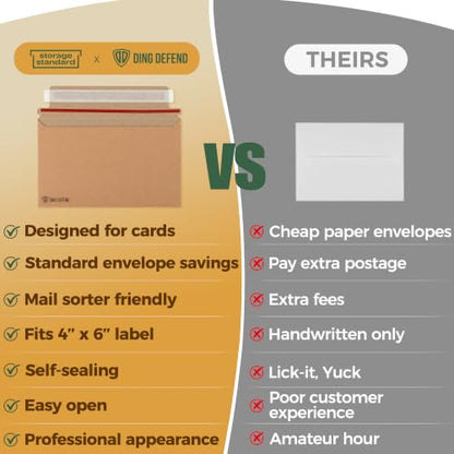 Card Shipping Envelopes 510 Pack - 7 x 4.35 Inches Trading Cards Mailers - color: Kraft - 510 Pack