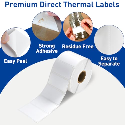ESSENTIAL 2" x 1" Direct Thermal Barcode Labels, (1300 Labels, 1 Roll) - size: 2"x1"